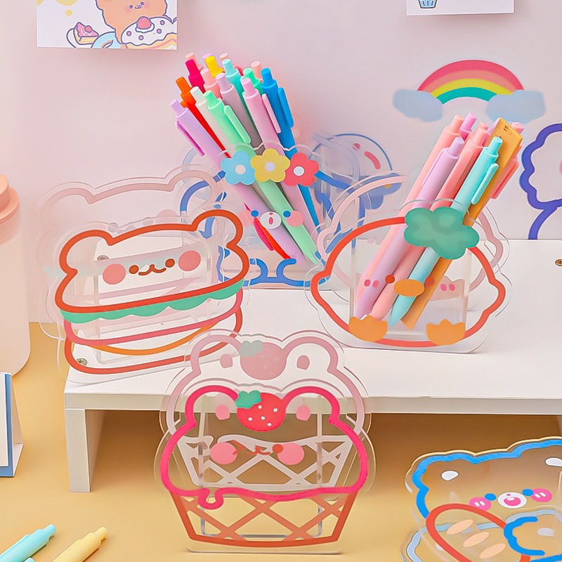 

Tempat penyimpan Pensil Akrilik Cute Cartoon Pen holder transparan