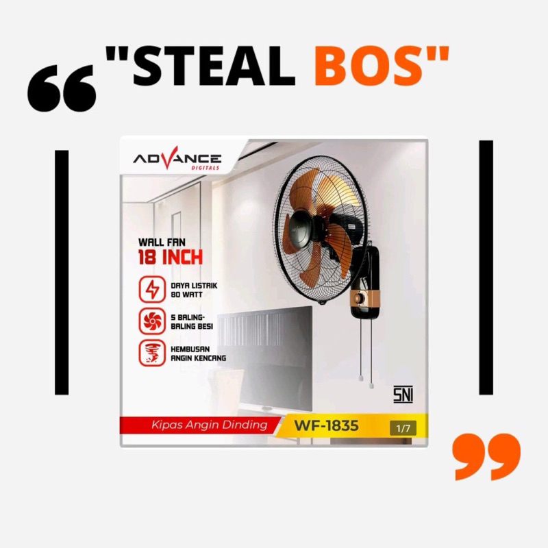 wallfan advance 18 inch/kipas dinding besi 18 inch wall fan advance 18 (WF-1835)