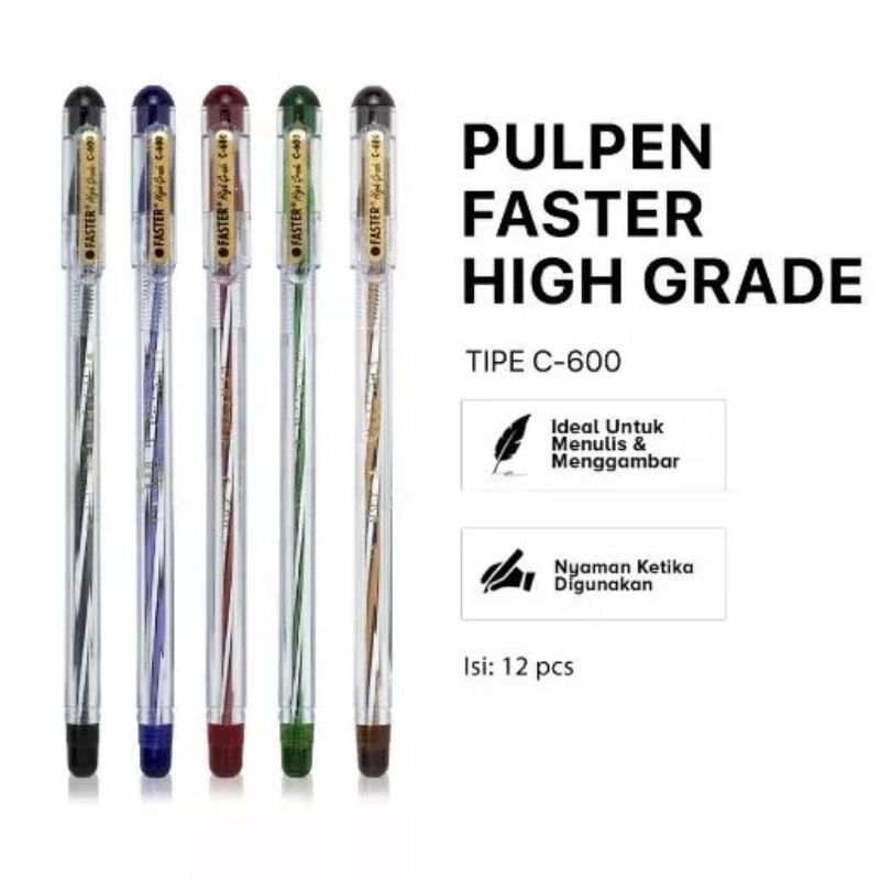 

ATK-POINT | FASTER C600 Ballpoint 0.7mm / Pulpen faster high grade.