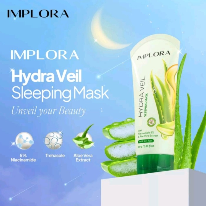 IMPLORA HYDRA VEIL SLEEPING MASK MASKER WAJAH FACE MASK IMPLORA 100GR