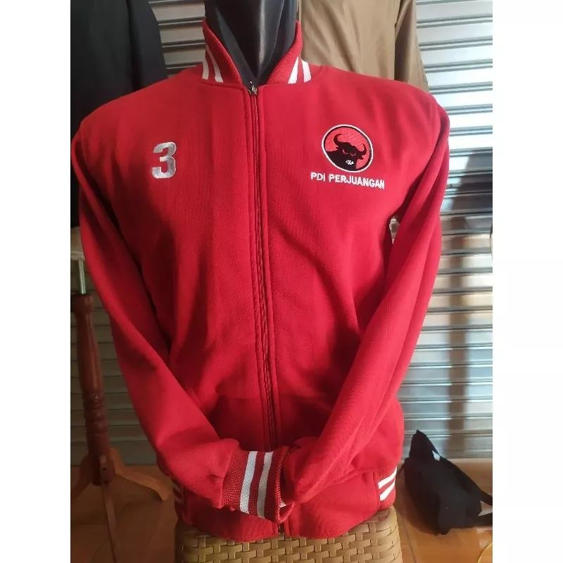jaket PDI perjuangan jaket varsity bordir logo PDI perjuangan