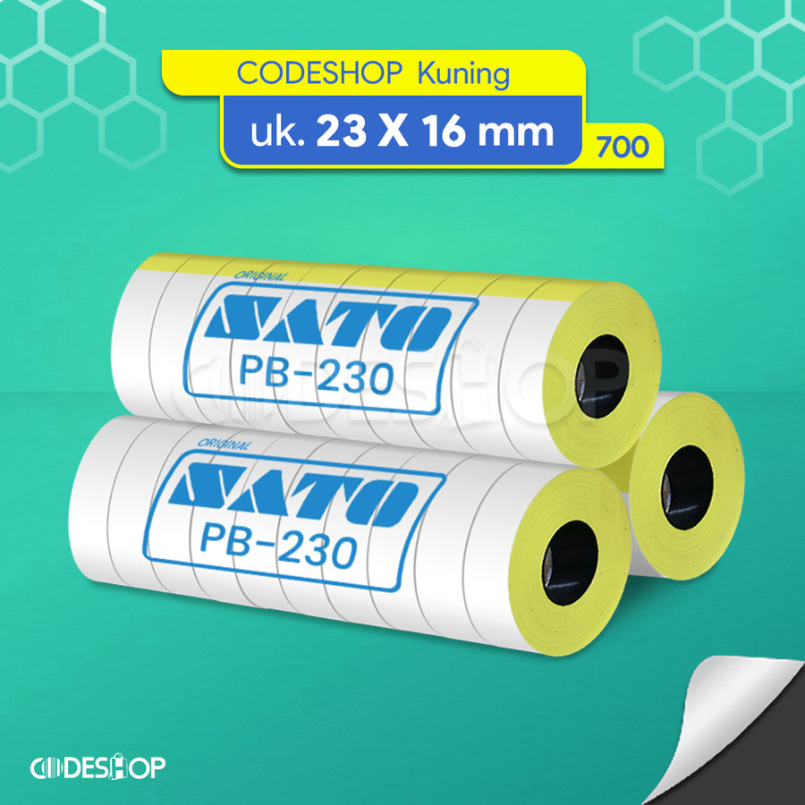 

Label Kuning Sato PB2-230 23x16mm / 23 x 16 mm / 2,3x1,6 cm 700 Pcs 2 Kolom