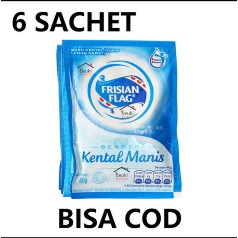 

1 pak susu bendera frisian flag 6 sachet