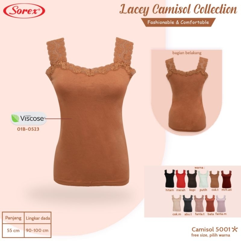 Sorex kamisol 5001 Renda (Viscose) Lacey camisol collection