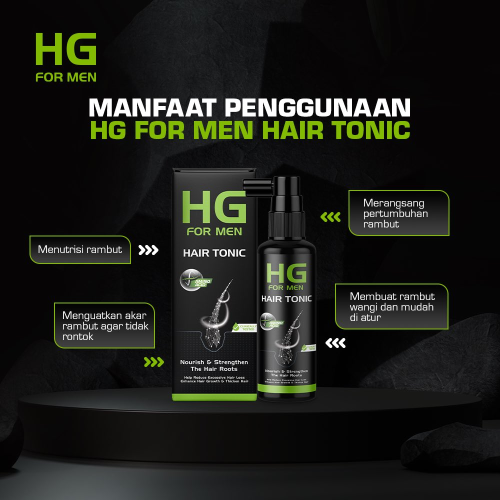 HG FOR MEN Perawatan Pria Shampo / Hair Tonic / Face Serum / Facial Foam