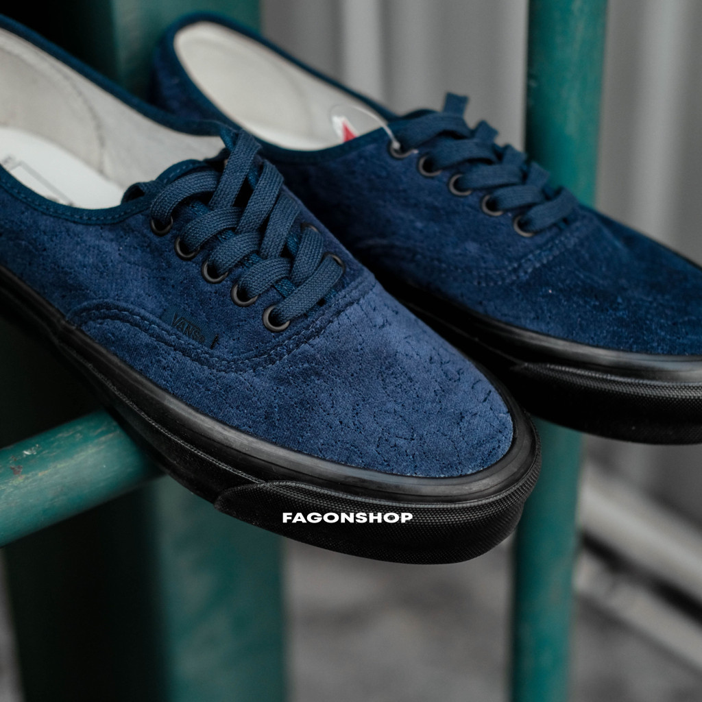 VANS AUTHENTIC VAULT OG LX VELVET EMBROIDERY LEOPARD BLUE ORIGINAL 100%