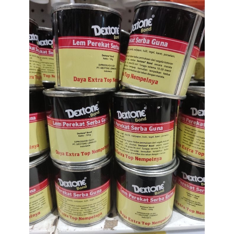 

Dextone lem Bond 100gr/lem kuning serbaguna/lem vinyl,kulit,busa,kayu/glue multipurpose