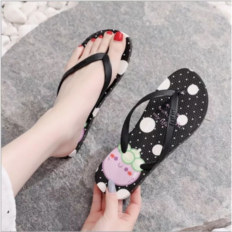 SANDAL JEPIT WANITA THE GRASS HAS-Manggis hitam