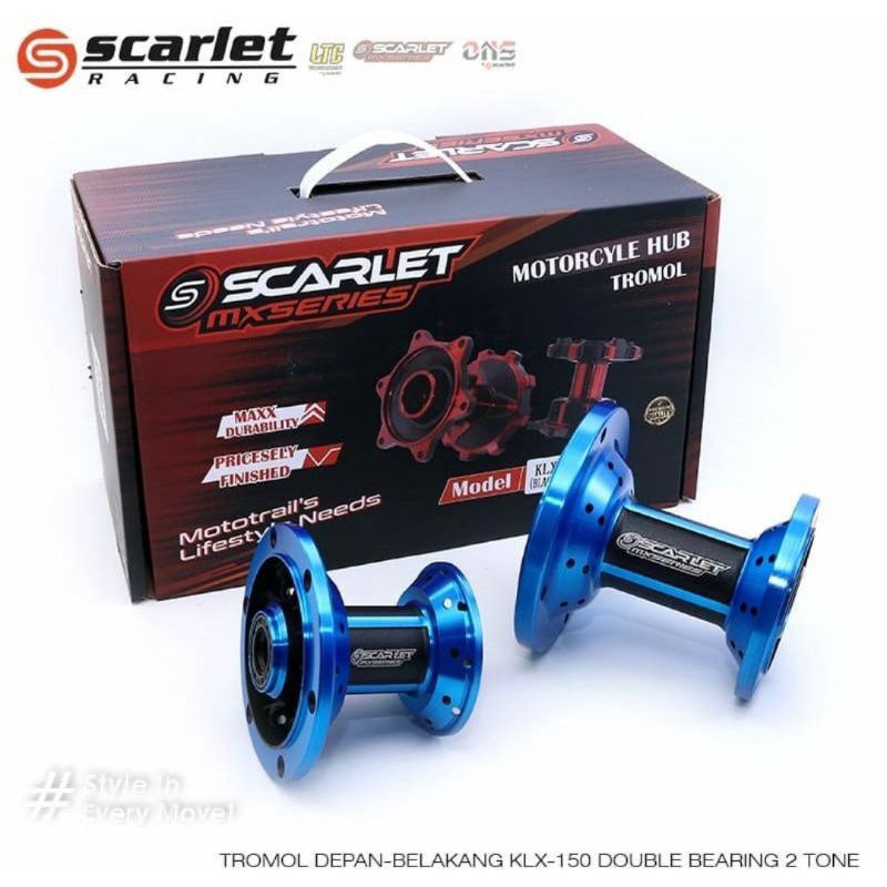 tromol SCARLET motor KLX DTRACKER 150 hole 36 two tone warna merah biru orange hijau gold