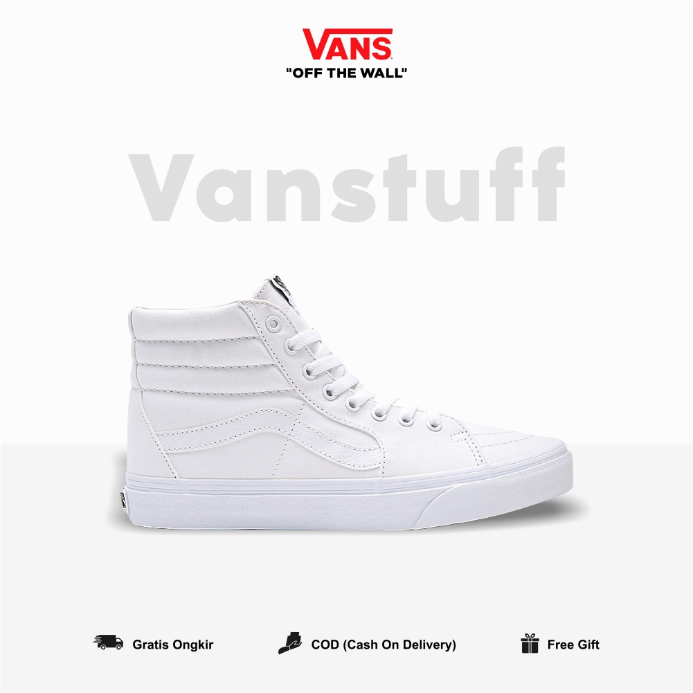 Vans Classic SK8 Hi True White Pria Wanita Original 100% BNIBWT Ori Authentic High Ori Global Market Authentic