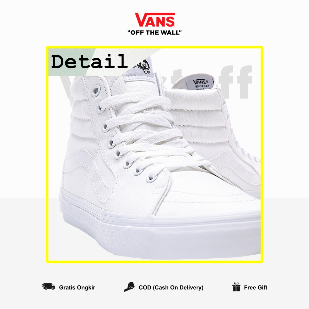 Vans Classic SK8 Hi True White Pria Wanita Original 100% BNIBWT Ori Authentic High Ori Global Market Authentic