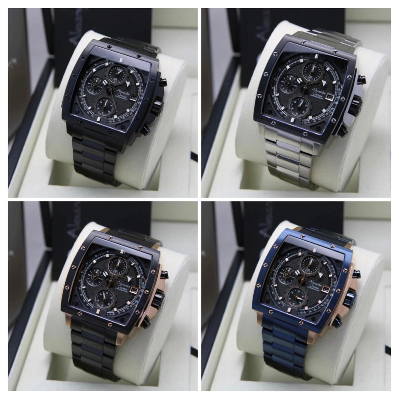 TERBARU Jam tangan pria ALEXANDER CRISTIE AC6376 original black rose gold