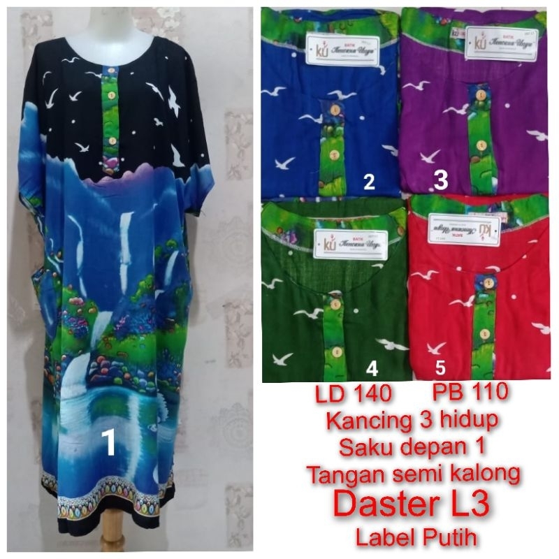 Daster Jumbo Kencana Ungu L3 LD 140cm Label Putih