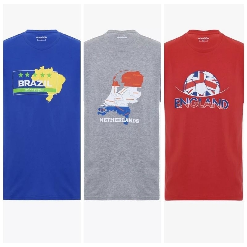Kaos Tshirt Diadora Inggris Belanda Brazil Spanyol Original Size L