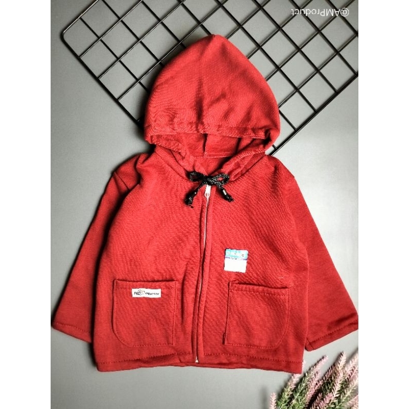 jacket sweater mantel bayi fleece model tali saku 6-24 bulan