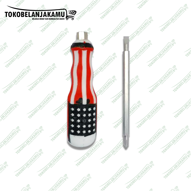 Obeng Bolak Balik Amerika 6 inch / Obeng 2 Way /  Screwdriver - + USA