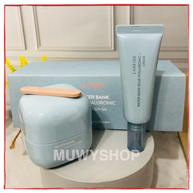 Laneige water bank blue HA Cream gift set isi 2 ( cream 50ml + 25ml ) DRY skin