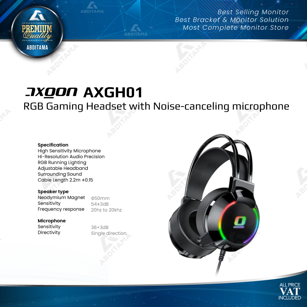 Axgon AXGH01 RGB Gaming Headset with Noise-canceling microphone