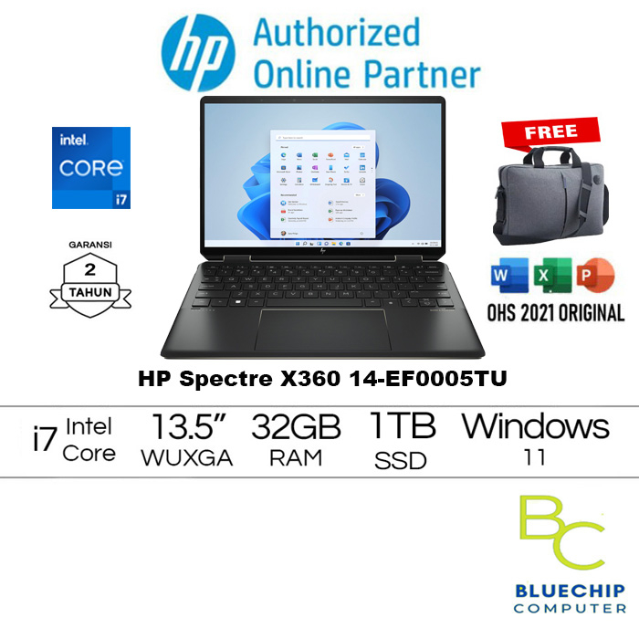 Laptop HP Spectre X360 14-EF0005TU - i7-1255U 32GB 1TB SSD 13" WIN11
