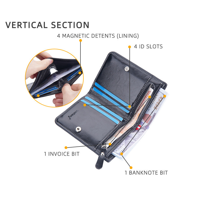 ORIGINAL BAELLERRY D3242 VERTIKAL DOMPET UANG LIPAT MOTIF TEGAK BAHAN KULIT PU KILAT