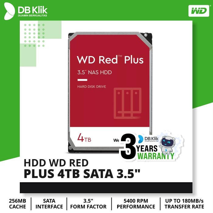 Harddisk HDD WDC 4TB SATA RED (Hardisk WD RED 4TB 3.5 Inch SATA)
