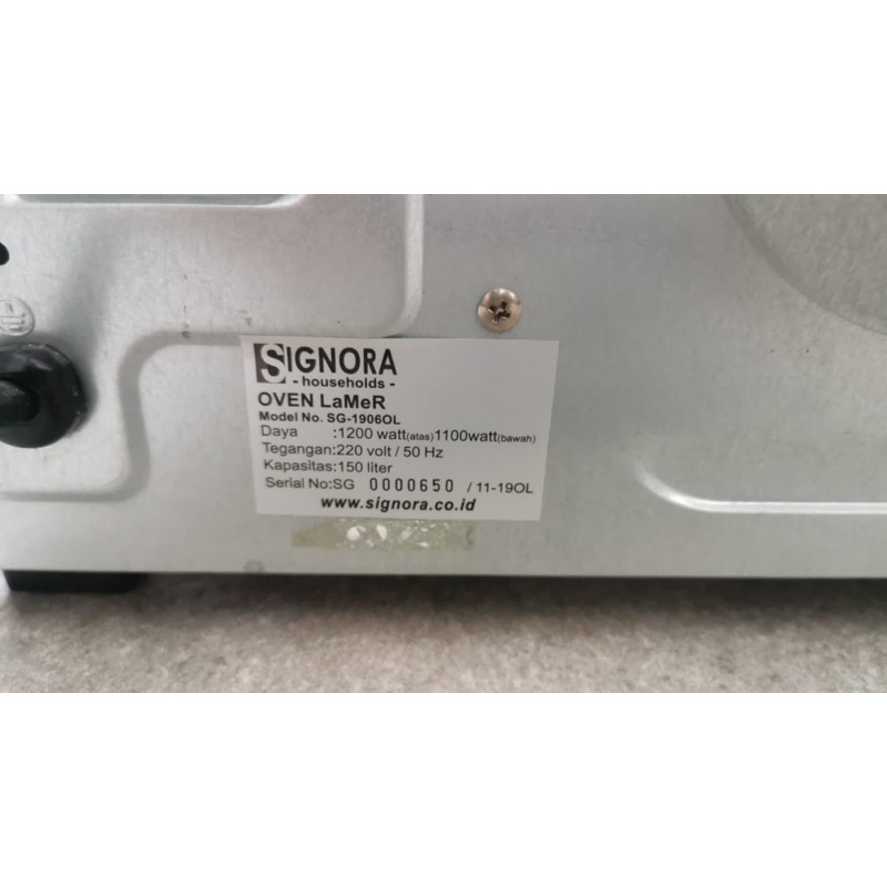 (PRELOVED) SIGNORA OVEN De Noir KAPASITAS 150 LITER ( 2 X OVEN GALAXY CAPACITY) / Signora Oven DE NOIR SIGNORA KAPASITAS 150LT