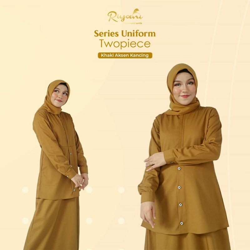 Gamis Khaki Maryland Aksen Kancing by Riyani/seragam khaki Maryland gamis/gamis khaki/seragam khakw