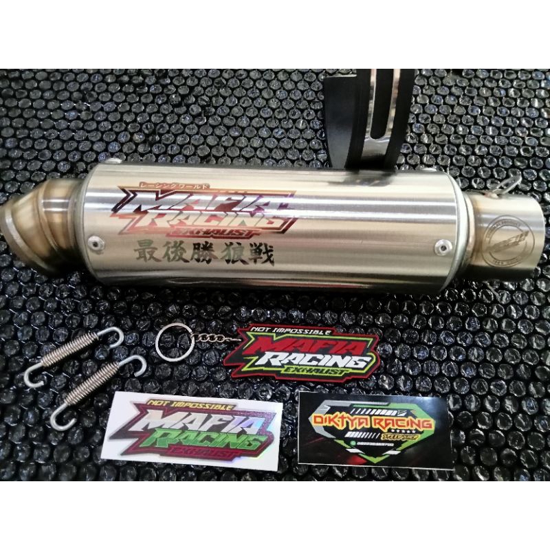 Silincer Original Mafia Moncong Besar Model Wrx Gp5 Panjang 20 Cm BONUS Gantungan Kunci Mafia + Stik