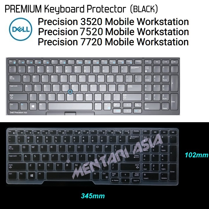 Keyboard Protector DELL Precision 3520 7520 7720 - Premium BLACK