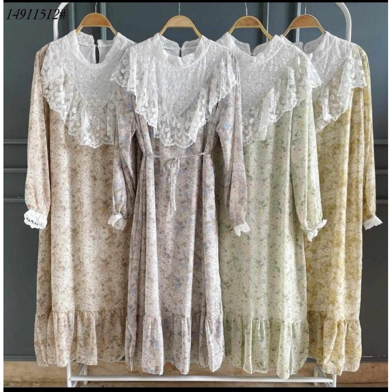 Long Tunik/Dress Renda Burklat BKK Bangkok Ceruty Import 115-12 PREMIUM