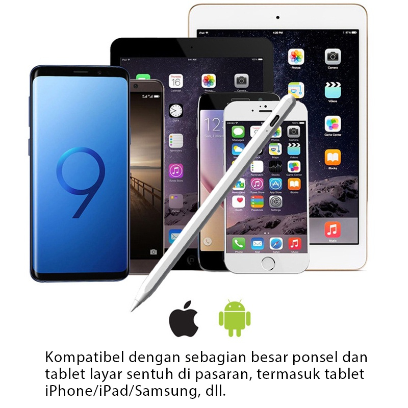 【Penjual Lokal】Stylus Pen Ipad Pencil Palm Rejection Touch Screen Capacitive Pen Gambar Dengan Presisi Tinggi Pena Universal Layar Kapasitif Yang Kompatibel For Android Surface Touch Pen For Xiaomi Huawei Samsung Pena Stylus Pena