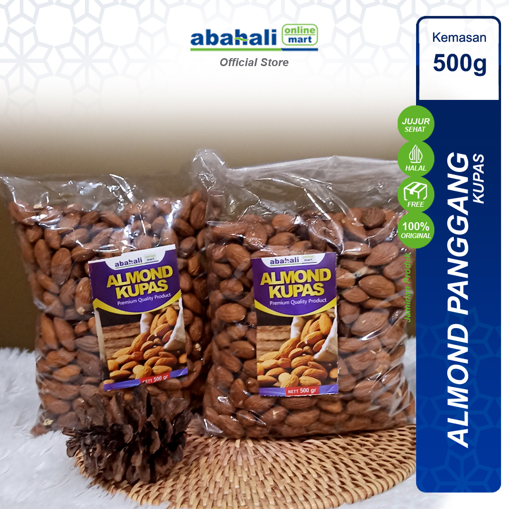 

Kacang Almond Kupas 500 Gr Panggang Roasted Tanpa Kulit Sudah Matang Untuk Cemilan Snack ASI Booster