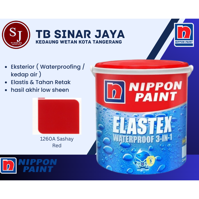 Cat Pelapis Kedap Air Nippon Paint Waterproofing 4kg - 1260A Sashay Red