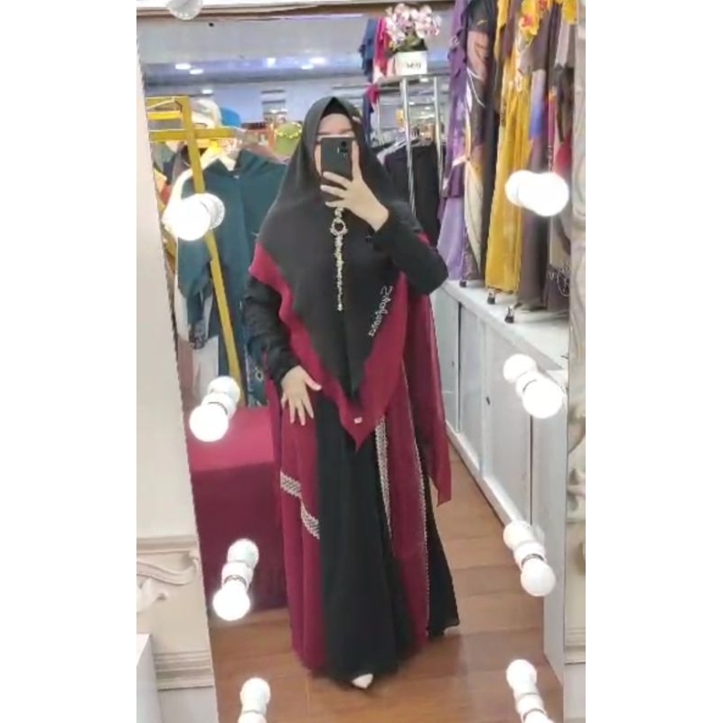 BISA COD || ALISHA MUSLIM FASHION ASYA SERIES BY SYAFEERA SYAR'I GAMIS SET KHIMAR CERUTY