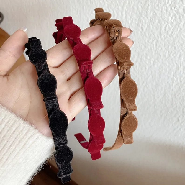 Bando Rambut Wanita 2in1 Jepit Bludru Premium Aksesoris Fashion Wanita Korea HOPYLOVY