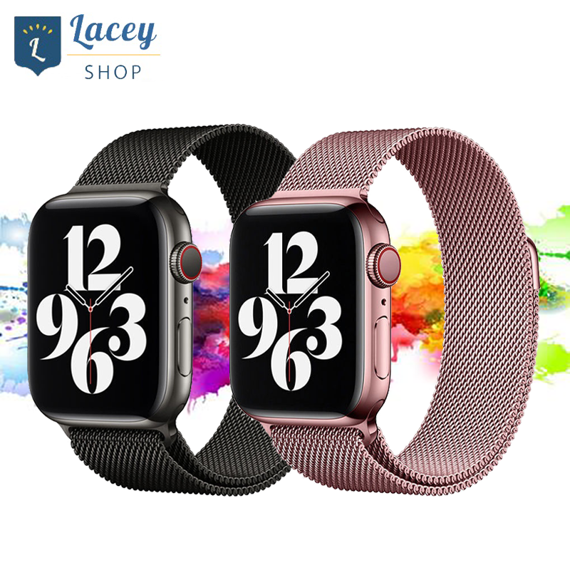 Strap Apple Watch Stainless Steel Untuk iwatch Milanese Loop Series 5 4 3 SE 2 1 Band 42mm 38mm 40mm 44mm 41mm 45mm