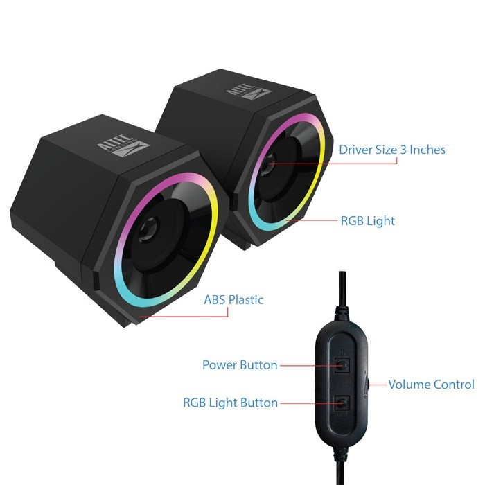 Speaker RGB ALTEC Speaker Dekstop ALGS9806 2.0 CHANNEL