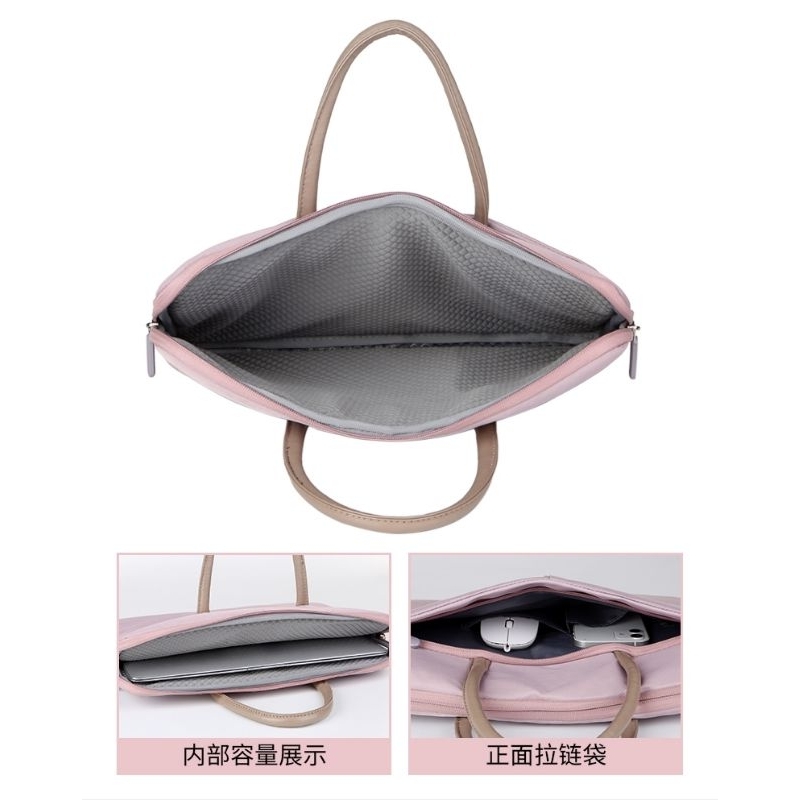 Tas Laptop Wanita Jinjing Remoid Pipe Handstrap Softcase Sleeve 13 14 15 16 inch