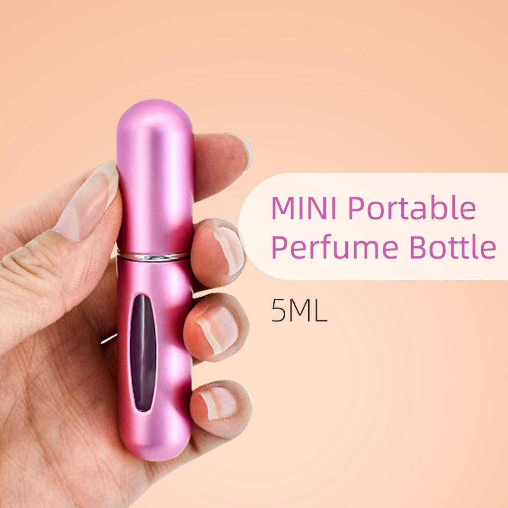 Botol Parfum Mini 5ML Travel Aluminium Botol Spray Refillable Perfume Atomizer Botol