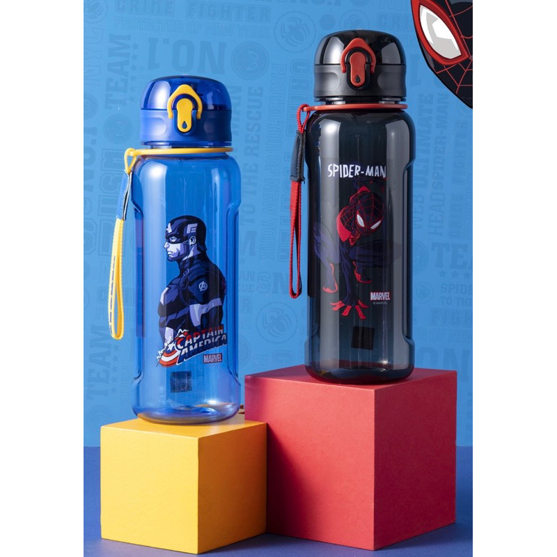 Botol Teguk Anak 800ml Tritan BPA Free Motif Spiderman Captain Elsa Ironman