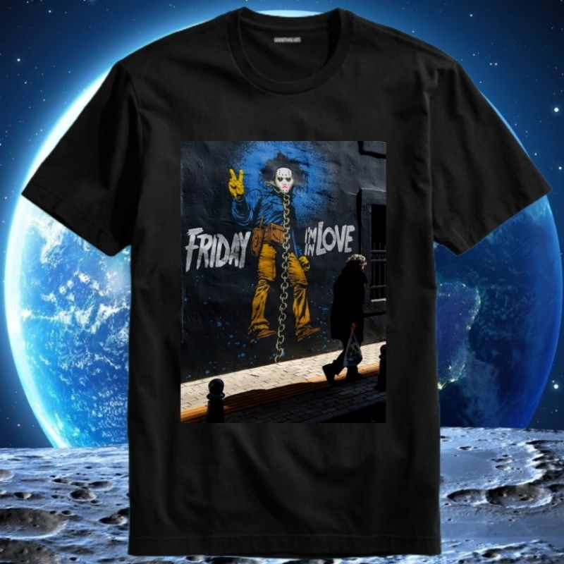 Baju Kaos Tshirt Pria Laki Cowok Cewek Unisex Band The Cure Friday I'm In Love Trilogy Paris Entreat