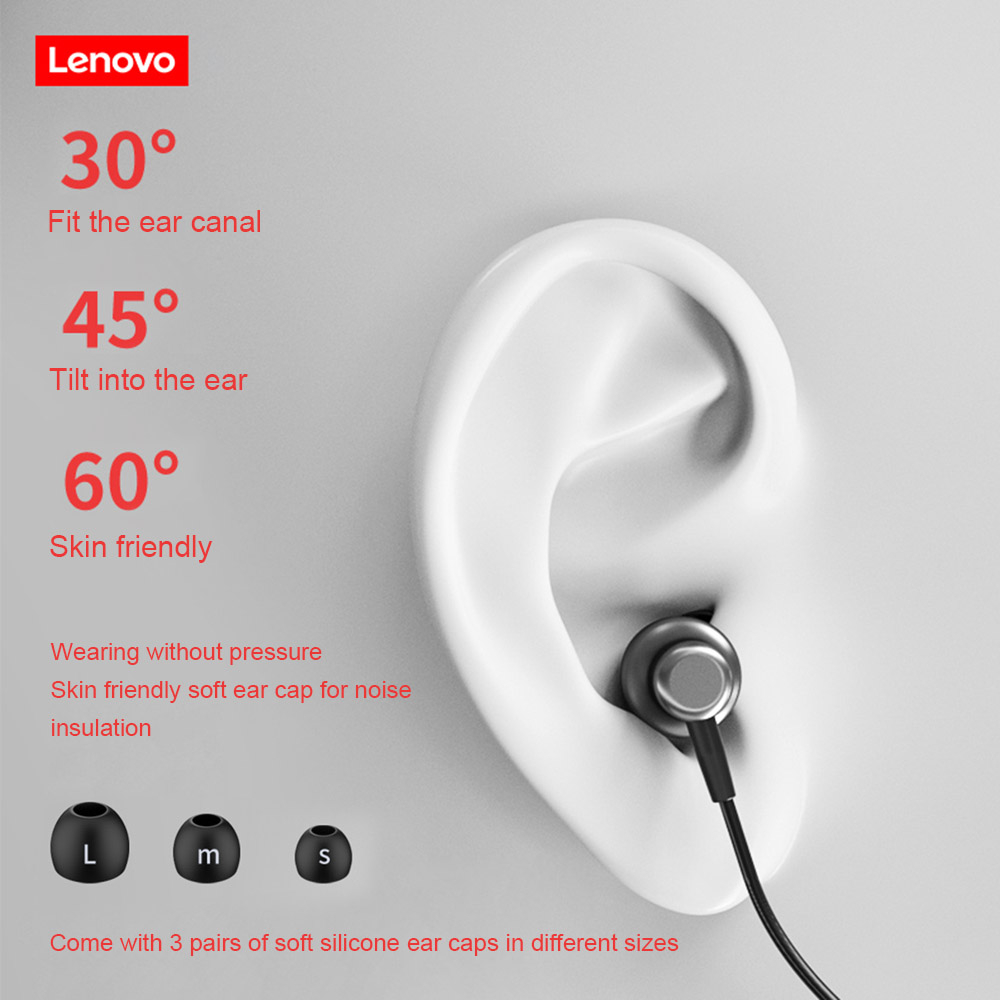 Lenovo Earphone Neckband Bluetooth 5.0 Noise Cancelling IPX5 - HE05 - Black