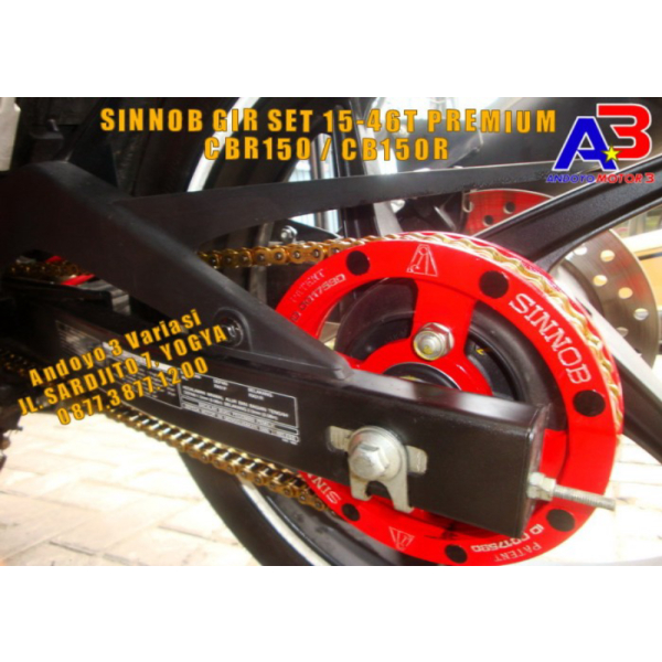 {Sparepart} SINNOB GIR SET CB150R OLD AND NEW / CBR150 15-46 PREMIUM - Rantai TK 428H Berkualitas