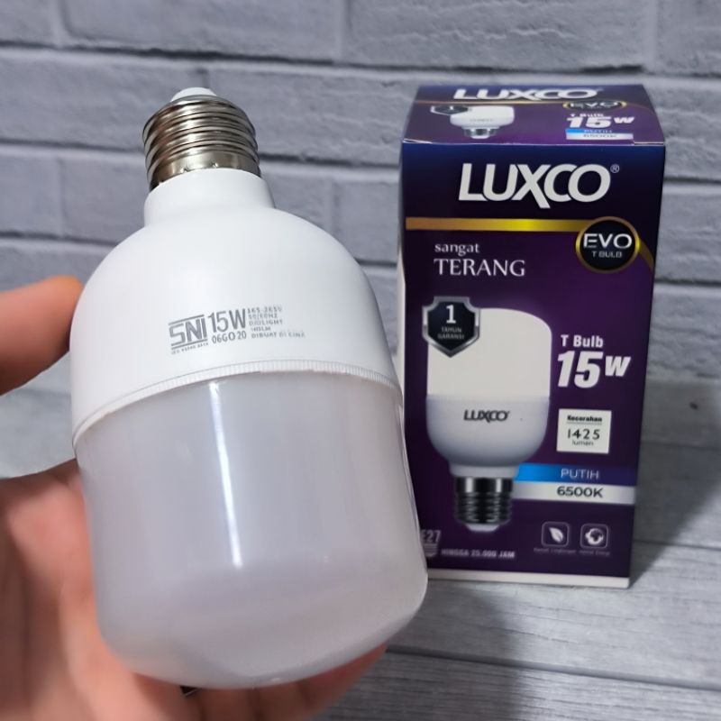 PAKET ISI 10PCS LAMPU LED T BULB LUXCO EVO 15W PUTIH SNI BAGUS TERANG