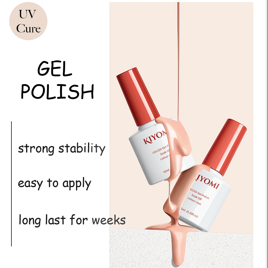 KIYOMI Nail Gel Polish UV LED soak off gel polish / cat kuku Top coat base coat reinforcel gel primer matte coat 10ml