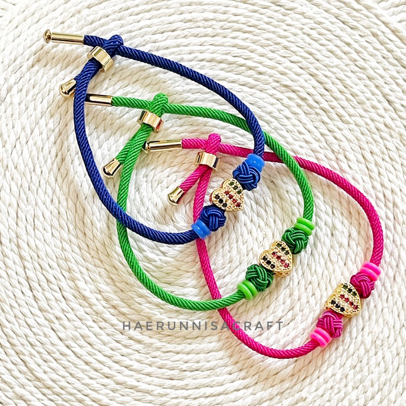 Gelang Love Rainbow Tali Serut Hongkong Pandora Emas Inport