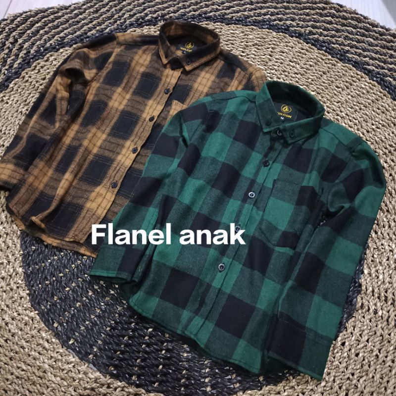 Flanel anak lengan panjang umur 3-13 tahun distro premium