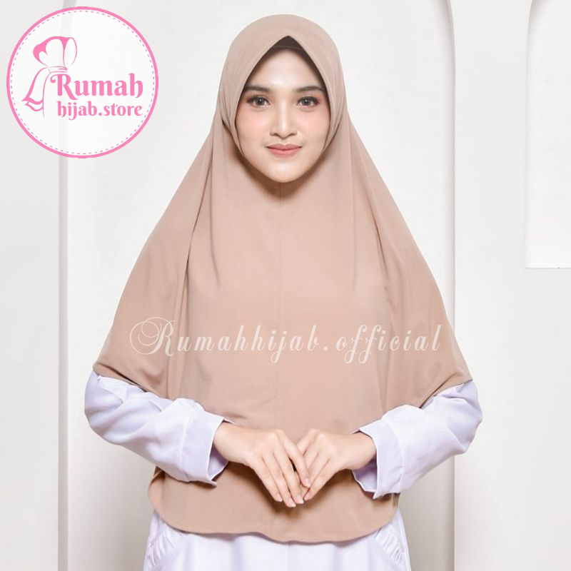 Jilbab Bergo Hamidah Jersey Ped Jumbo L | Hijab Instan | Kerudung Sar'i Muslimah