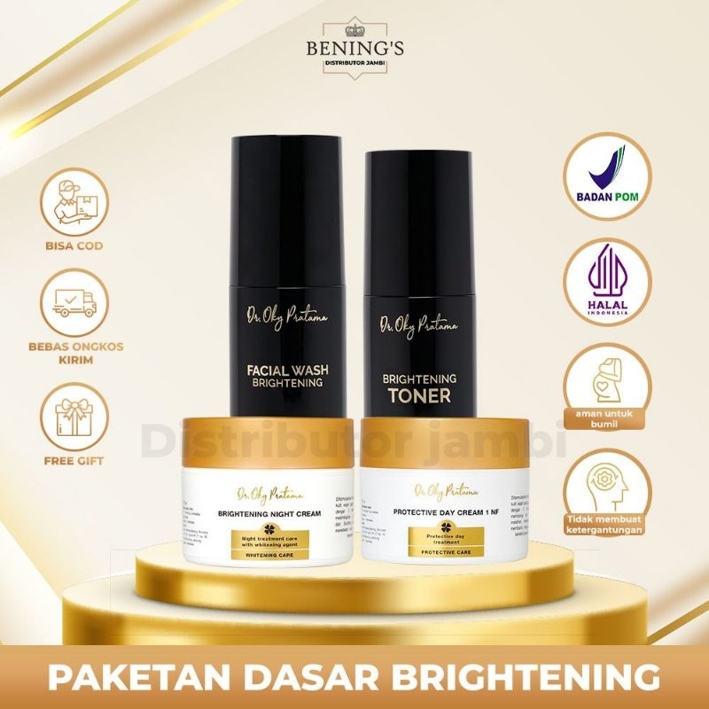 BRIGHTENING SKINCARE (FULL BPOM) DR. OKY PRATAMA | BENING CLINIC | PAKETAN PENCERAH DAN GLOWING