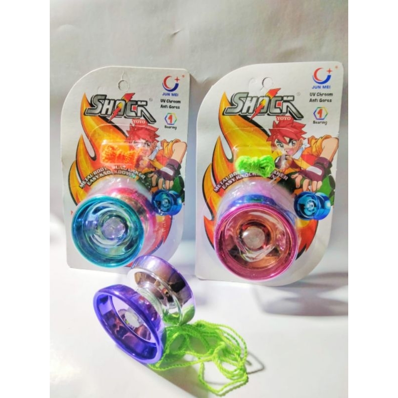 YOYO METALIK BESI SHOCK 3-in 1 WARNA CAMPURAN CROM YOYO